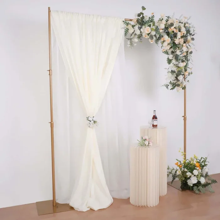 10ft Gold Metal DIY Adjustable Heavy Duty Backdrop Stand Kit, Steel BaseBackdrops