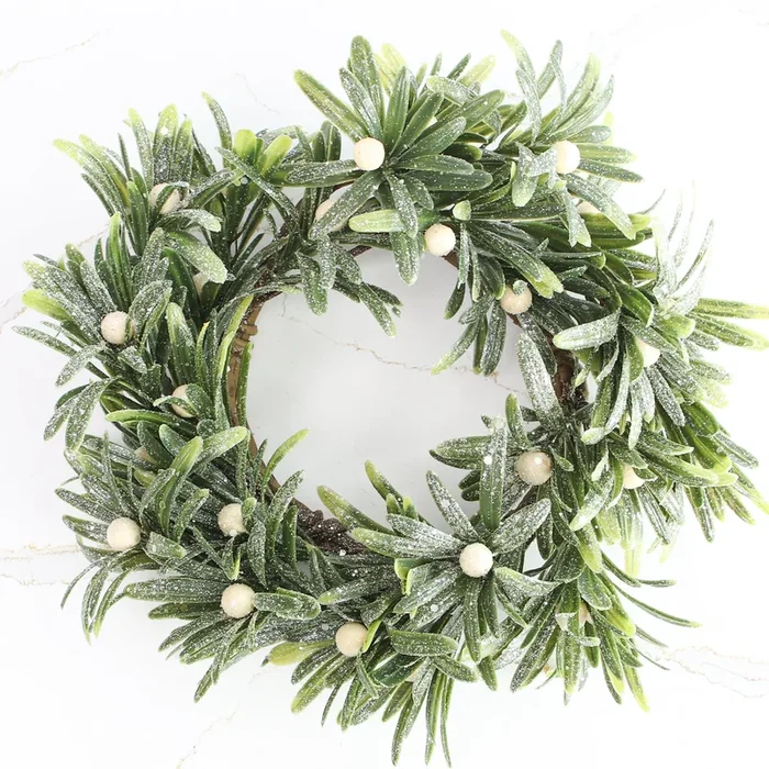 12″ Frosted Mistletoe Candle RingCosmetics