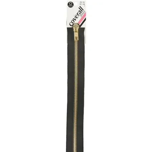 2 Pack – Coats Coverall Metal Zipper 26″-Black – F51 26-2