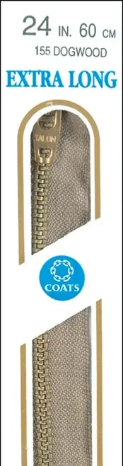 2 Pack – Coats Extra Long Metal Zipper 36″-Dogwood – F28 36-155