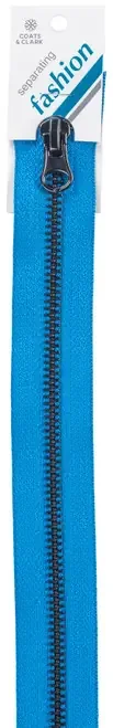 2 Pack – Coats Gunmetal Closed End Zipper 14″-Blue Hawaii – F68 14-5040