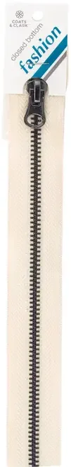 2 Pack – Coats Gunmetal Closed End Zipper 14″-Natural – F68 14-8010