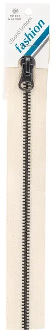 2 Pack – Coats Gunmetal Closed End Zipper 9″-Natural – F68 9-8010