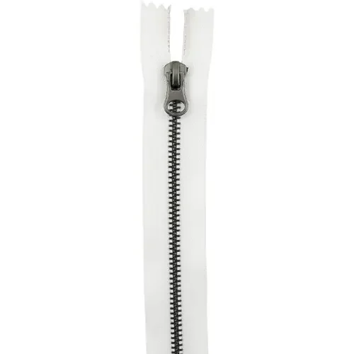 2 Pack – Coats Gunmetal Separating Zipper 24″-White – F69 24-0100