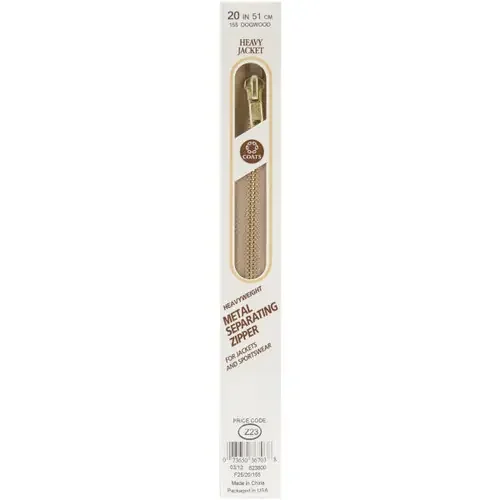 2 Pack – Coats Heavyweight Brass Separating Metal Zipper 20″-Dogwood – F25 20-155