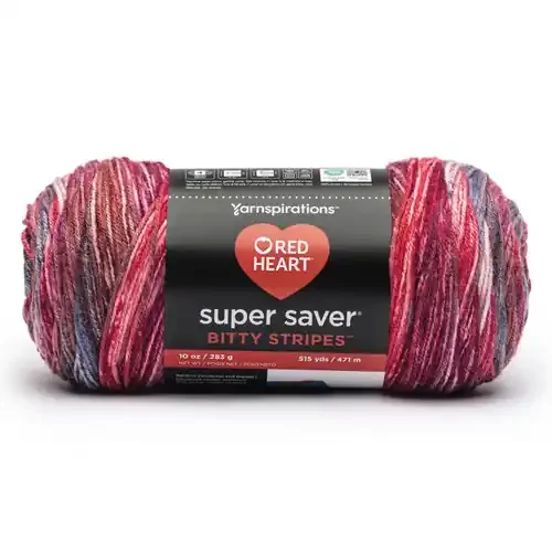 2 Pack – Red Heart Super Saver Bitty Stripes-Love Bug – 5A002X8Q-1GY6P