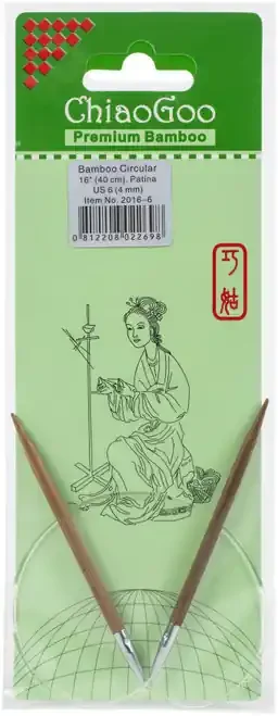 3 Pack – ChiaoGoo Bamboo Circular Knitting Needles 16″-Size 6/4mm – 2016-6