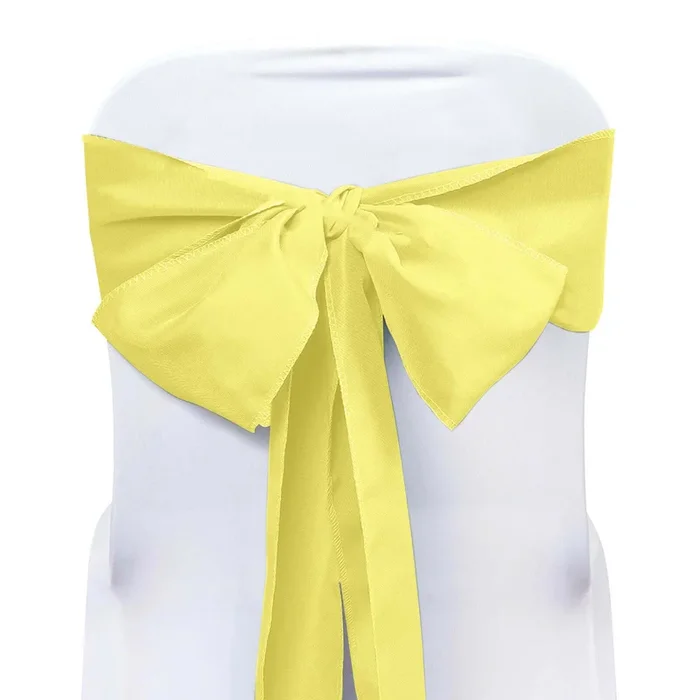 5 Pack Polyester Chair Sashes Yellow 6″x108″Chair Sashes