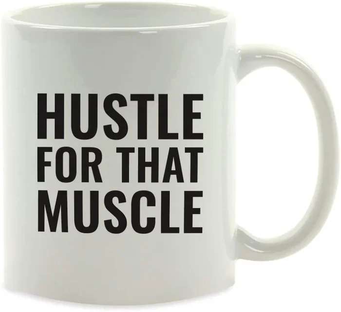 Andaz Press Fitness Coffee Mug Hustle for That MuscleSet of 1