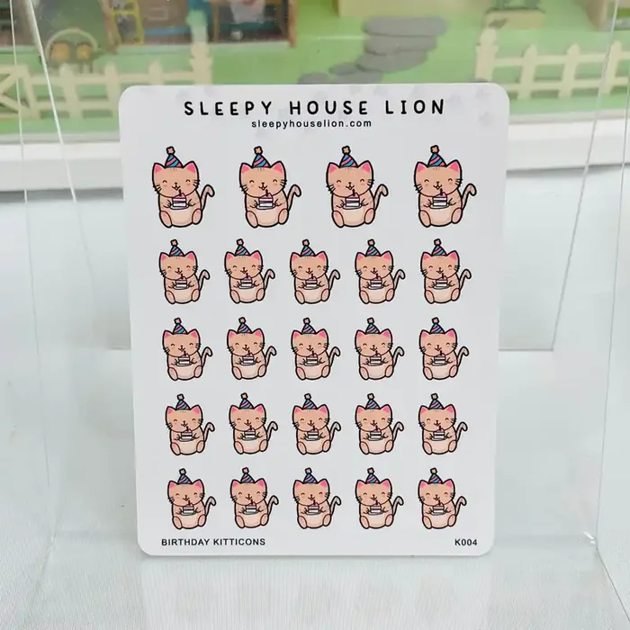Birthday Kitticon Planner Sticker Sheet