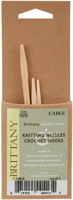 Brittany Cable Knitting Needles 3.75″ 3/Pkg-Sizes 2.5/3mm, 4/3.5mm & 7/4.5mm – 413