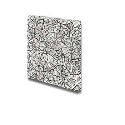 Canvas Prints Wall Art – Seamless Monochrome Pattern with Sea Shells |Seamless Pattern Modern Wall Art Ready to Hang – 16