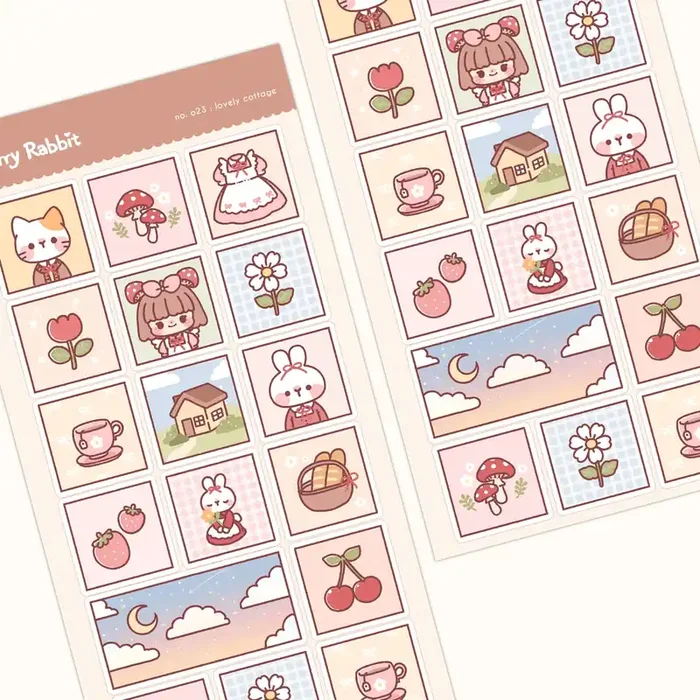 Cherry Rabbit Lovely Cottage Sticker Sheet