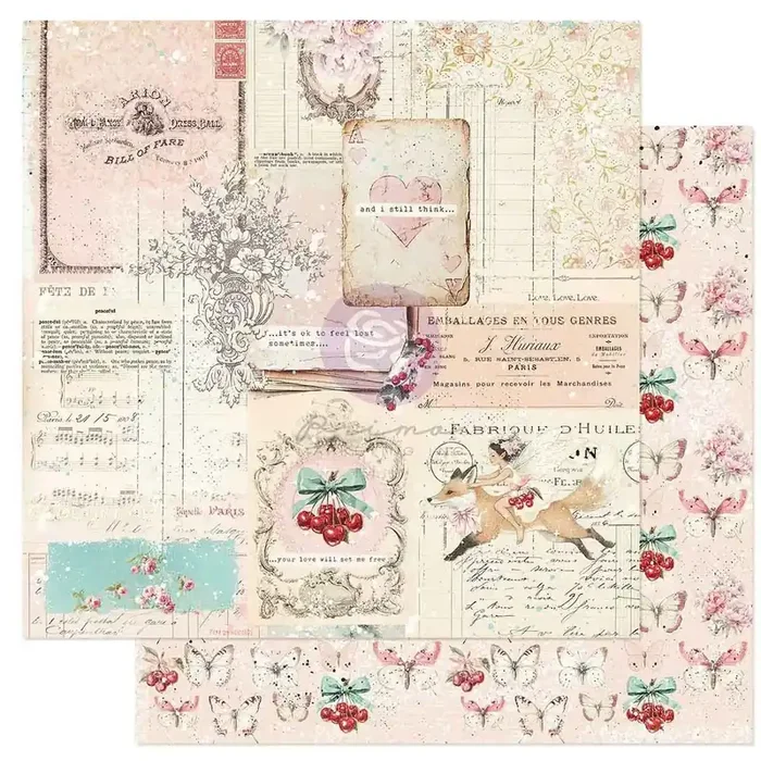 Cherry Sweet Collection 12×12 Sheet – Set Me Free – 1 sheet 12″x12″ w/ foil details — Flipping Fabulous