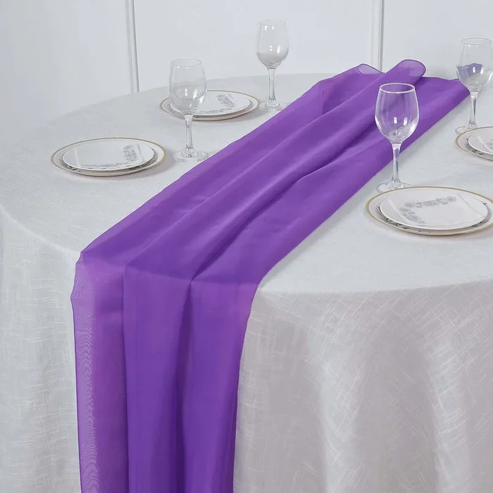 Chiffon 6ft Table Runner Purple – Flowy & Lightweight Table DecorRunners