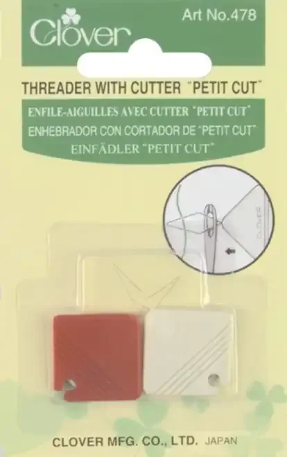 Clover Petite Needle Threader W/Cutter-2/Pkg – 478