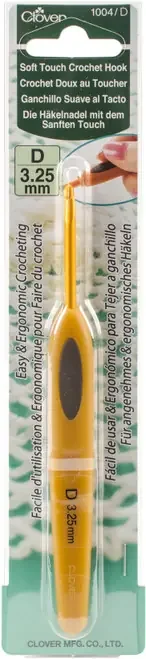 Clover Soft Touch Crochet Hook-Size D3/3.25mm – 1004D