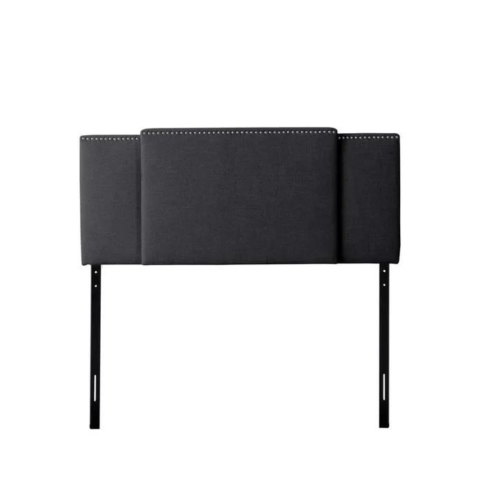 CorLiving Expandable Panel Headboard, Double, Queen or King, Dark Grey Padded Fabric