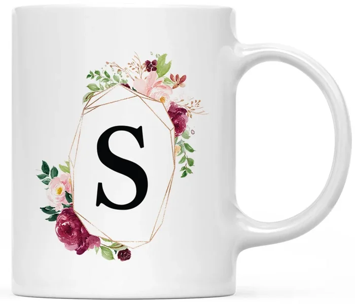 Custom Monogram Initial Coffee Mug Gift – 10 DesignsSet of 1