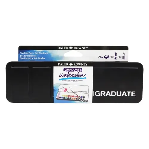 Daler-Rowney Graduate Watercolor Student Set 24/Pkg-Assorted Colors – 5A0027R8-1GB2S
