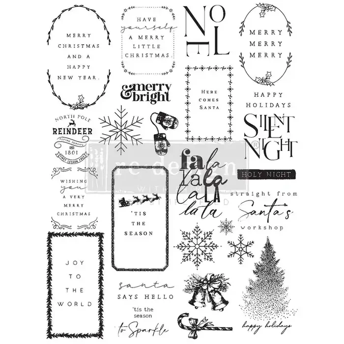 Decor Clear Stamp – Here Comes Santa – 8.5×11 sheet size — Flipping Fabulous