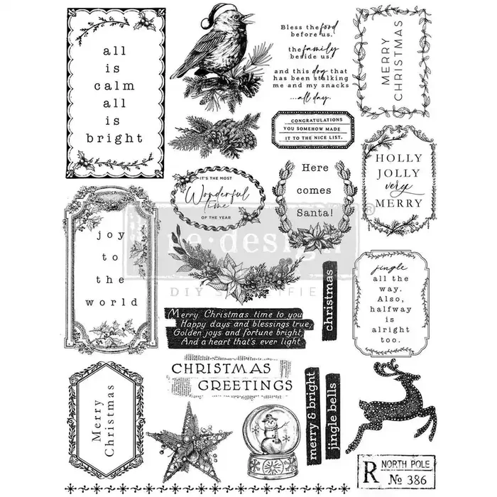 Decor Clear Stamp – Holly Jolly – 8.5×11 sheet size — Flipping Fabulous