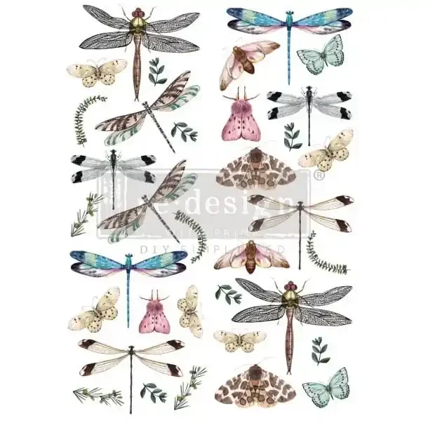Decor Transfers® – Riverbed Dragonflies – total sheet size 24″x35″, cut into 2 sheets — Flipping Fabulous
