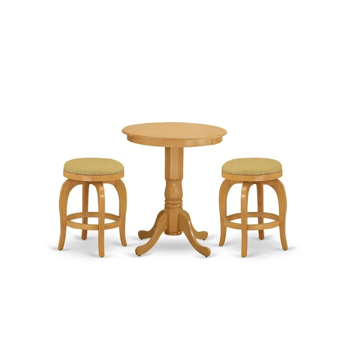 East West Furniture – EDBF3-OAK-16 – 3-Pc Dinette Room Set with 2 Parson Chairs and 1 Kitchen Table (Oak Finish)