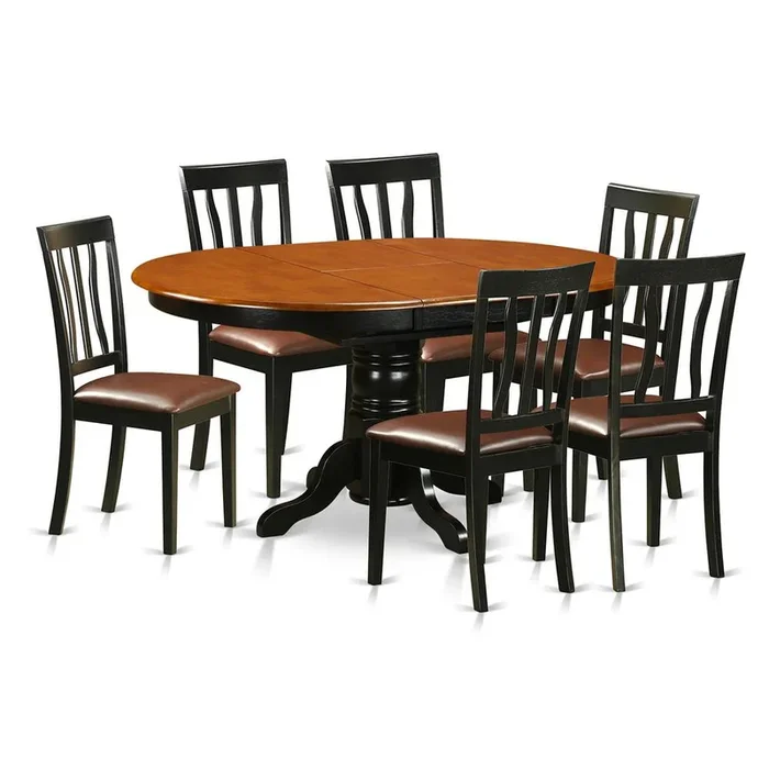 East West Furniture Dining set – 7 Pcs with 6 Wooden Chairs