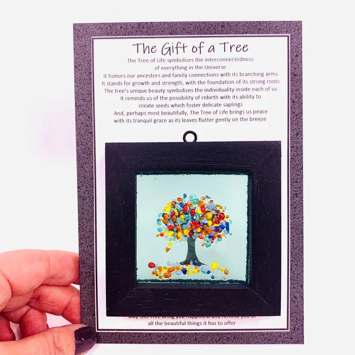 Fused Glass Tree of Life Shadow Box 171Decor