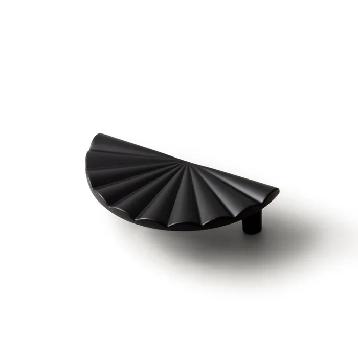Goo-Ki Modern 2.5”Hole Centers Matte Black Cabinet Pulls, Accessible Luxury Zinc Alloy Drawer Pulls with Fan-Shaped,6 Pack