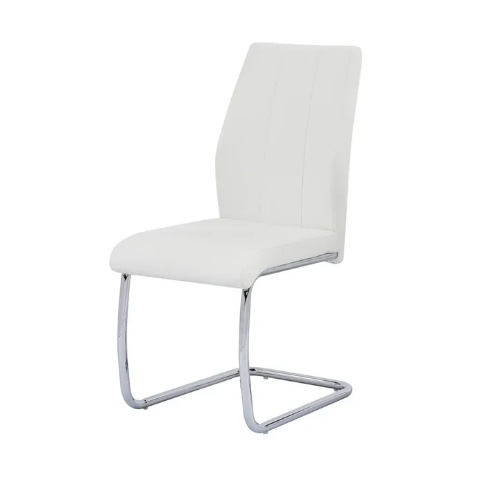 Gudmund 2-piece Modern Dining Chairs in White Faux Leather