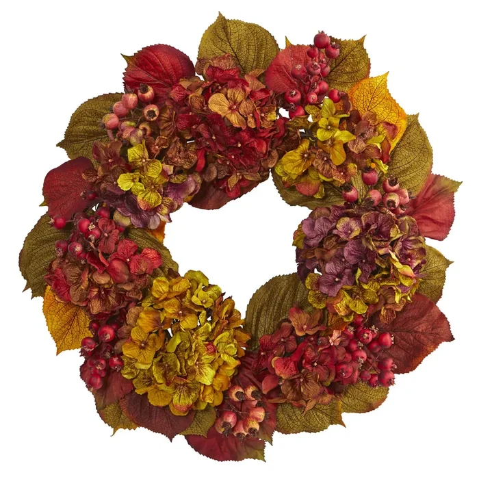 Hivvago 24″ Fall Hydrangea Wreath