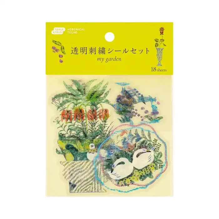 Hobonichi iyo okumi Transparent Embroidery Sticker Set – My Garden