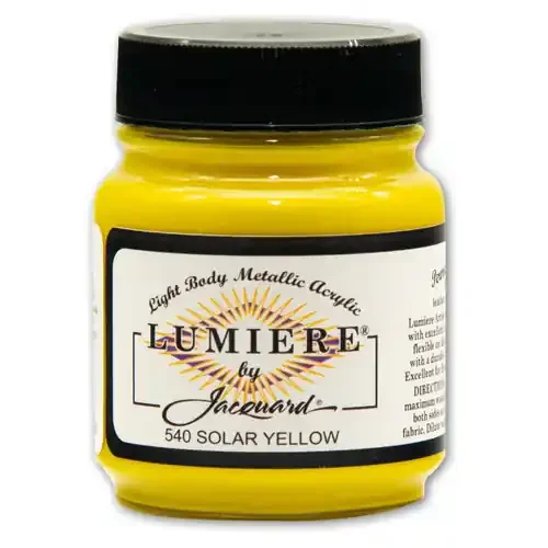 Jacquard Lumiere Metallic Acrylic Paint 2.25oz-Solar Yellow – LUMIERE-1GDQV