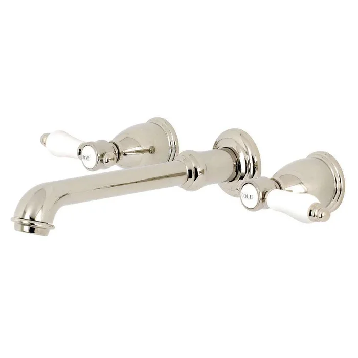 Kingston Brass KS7126BPL 8-Inch Center Wall Mount Bathroom Faucet, Polished Nickel