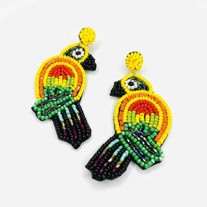 LAST ONE – Beaded Earring, ParrotJewelry