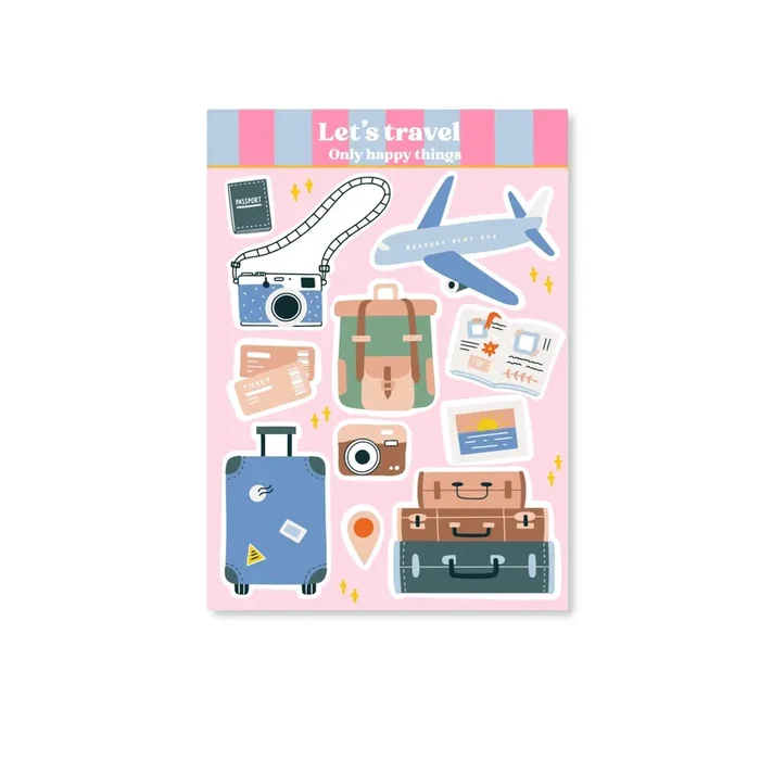Let‘s Travel A6 Sticker sheet