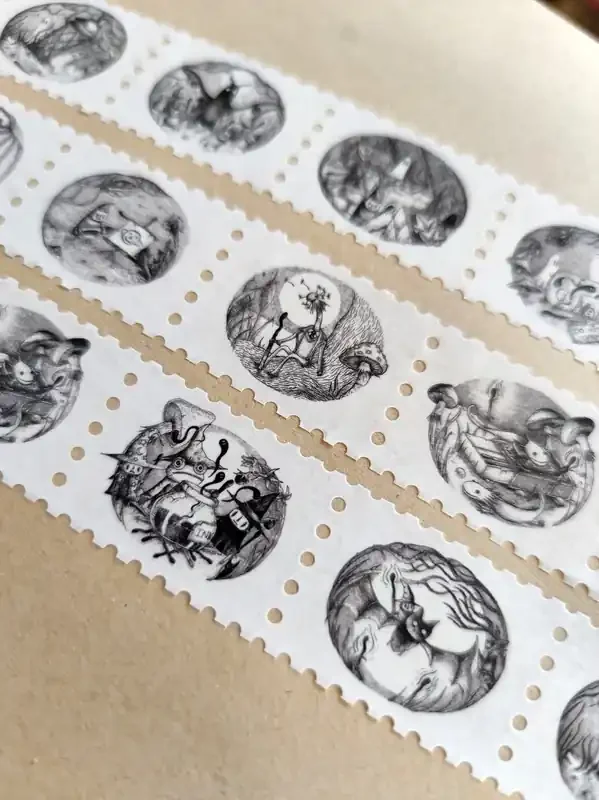 Matchsticks Miniatures Fantasy Art Stamp Washi Tape
