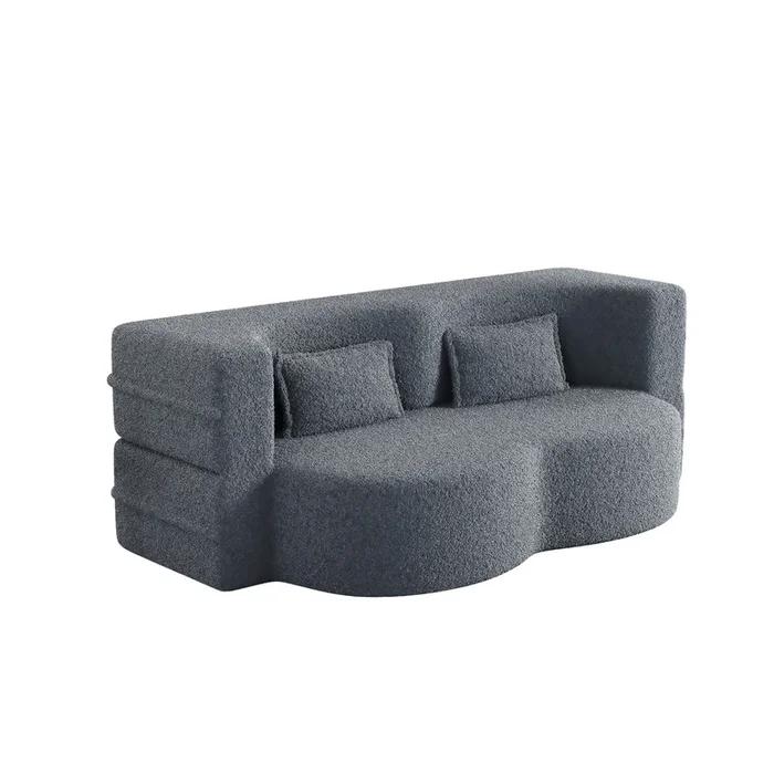Merax Modern Floor Sofa with 2 Pillows