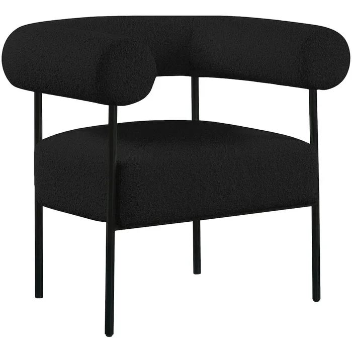 Meridian Furniture Blake Black Boucle Fabric Accent Chair