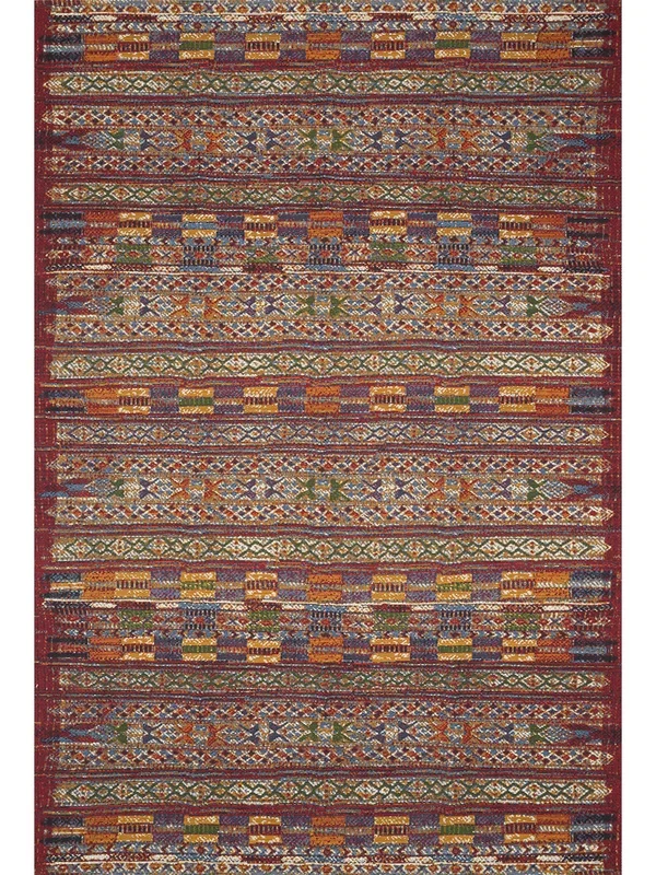 Mika MIK09 Red/Multi 18″ x 18″ Sample Rug