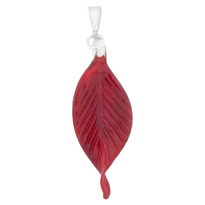 MuranoRedLeafPendant