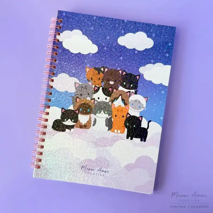 Night Skies Purrs & Clouds Reusable Sticker Book