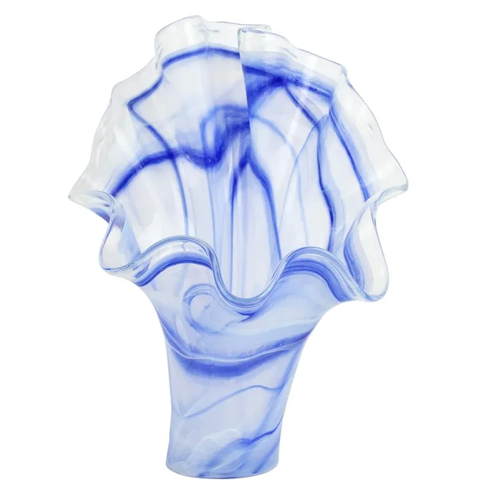 Onda Glass Cobalt Fanned VaseVases