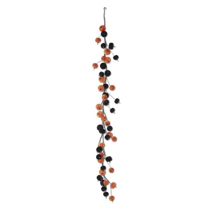 Orange & Black Velvet Pumpkin GarlandCosmetics
