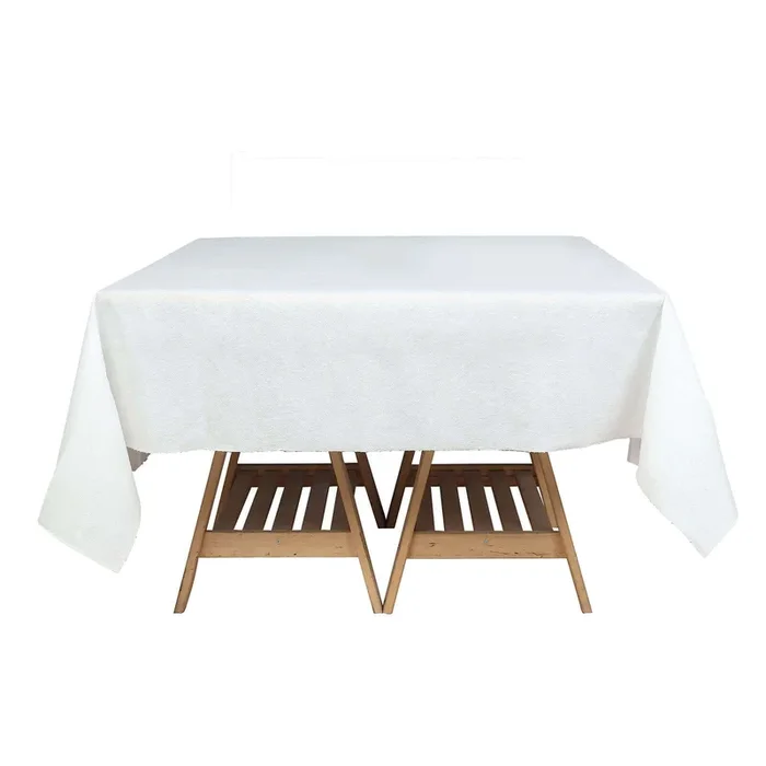 Paper Airlaid Tablecloth Square White – Disposable Linen-Feel Table Cover 70″x70″Tablecloths