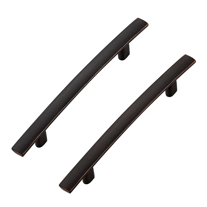 Ravinte Decor 25 Pack Cabinet Handles 4″” Hole Center – Curved Cabinet Pulls Oil Rubbed Bronze Drawer Pulls for Kitchen Cupboard