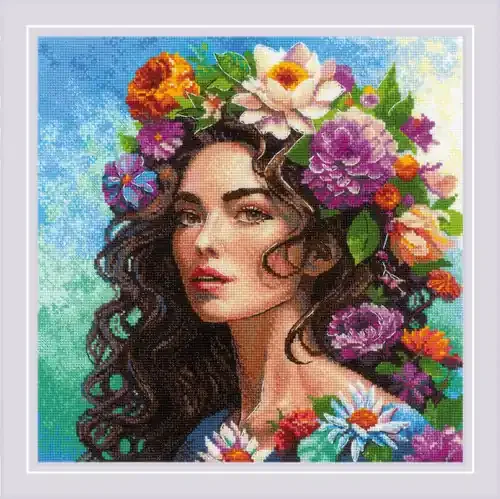 RIOLIS Counted Cross Stitch Kit 11.75″X11.75″-Floral Muse – 5A002Z39-1H0J8