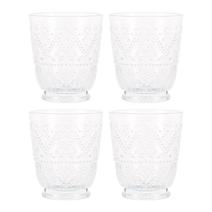 Set of 4 Aria Clear Double Old Fashioned Glasses, 11.5oz